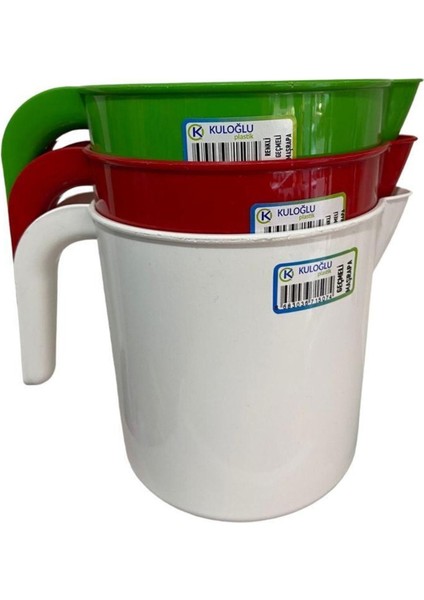 3'lü Plastik Su Maşrapası Seti, Banyo ve Tuvalet İçin Şık ve Kullanışlı Renkli Set modelleri