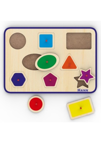 Ahşap Yapboz 3'lü Set Sayılar, Geometrik Şekiller ve Taşıtlar modelleri
