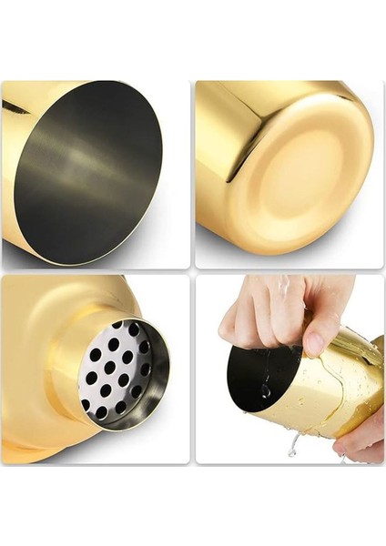 Şık Altın Renkli Paslanmaz Çelik Kokteyl Karıştırıcı 350ml modelleri