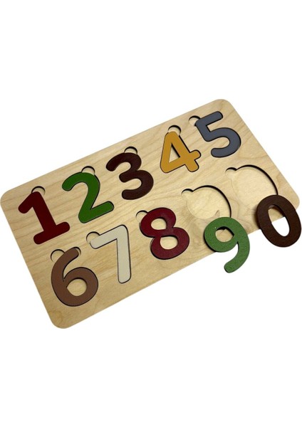 Renkli Dinozor ve Rakamlar Puzzle, Eğitici ve Montessori Öğrenme Seti, 10 parça, 3+ yaş