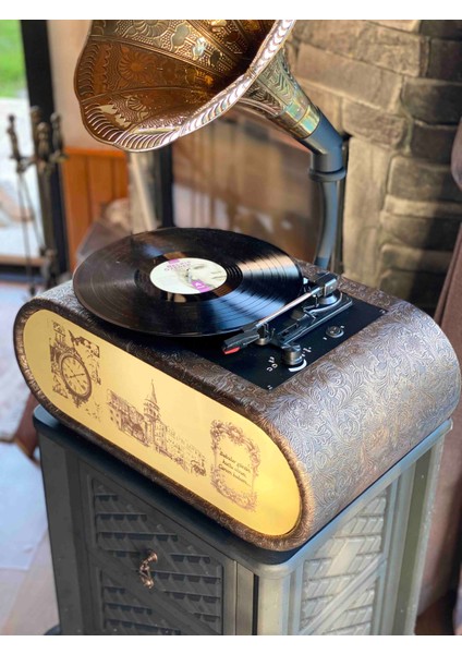 Ahşap Gramofon – Tüm Plak Formatlarını Çalan & Bluetooth Özellikli | Şık ve Vintage Tasarım