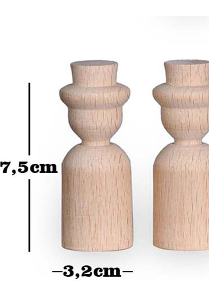 Ahşap Peg Bebek 12LI Boyama Seti -Boya Fırça DAHIL-502712