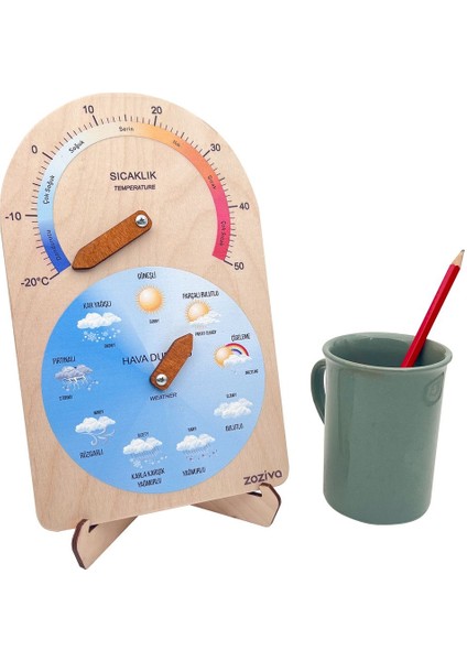 Renkli Ahşap Hava Durumu ve Sıcaklık Göstergesi Eğitici Oyuncak fiyatları