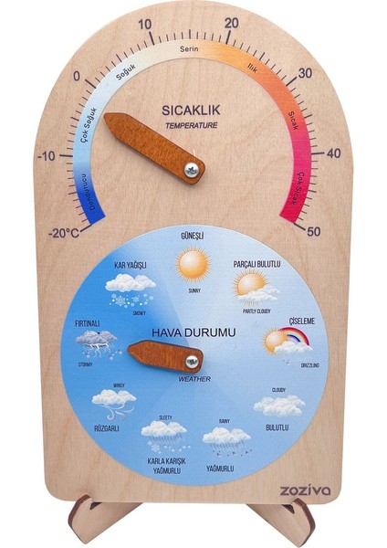 Renkli Ahşap Hava Durumu ve Sıcaklık Göstergesi Eğitici Oyuncak indirimleri