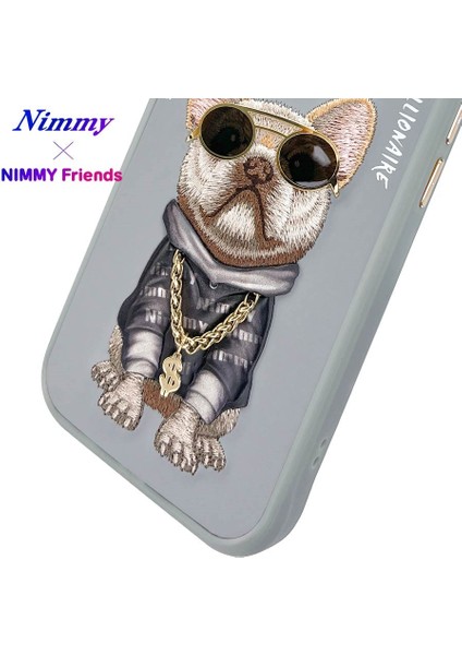 iPhone 15 Uyumlu 3D Gözlük Dolar Zincir Köpek Detaylı Nakış İşlemeli Kabartmalı Cool Glasses Kılıf modelleri