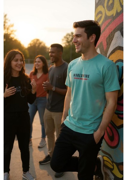 Erkek Slim Fit Enjeksiyon Baskılı Pamuklu T-Shirt modelleri