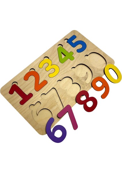 Renkli Gökkkuşağı Rakamlar Puzzle, Öğrenme ve Eğitici Set, 10 Parça, 3+ Yaş