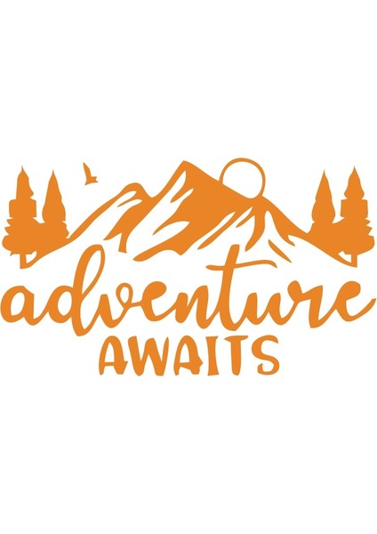Adventure Awaits Sticker 17X17 cm Turuncu