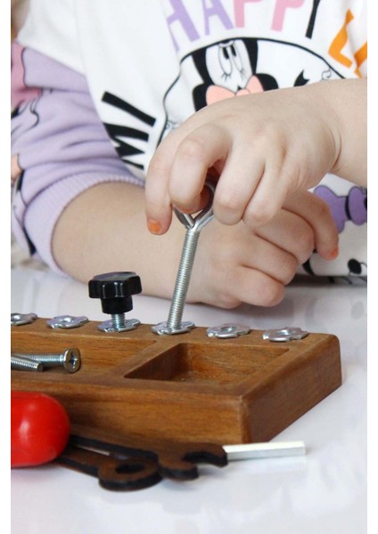 Duyusal Öğrenme Seti, Montessori Tornavida Tahtası, Beyaz, 2-5 yaş, Beceri Geliştirici fiyatları