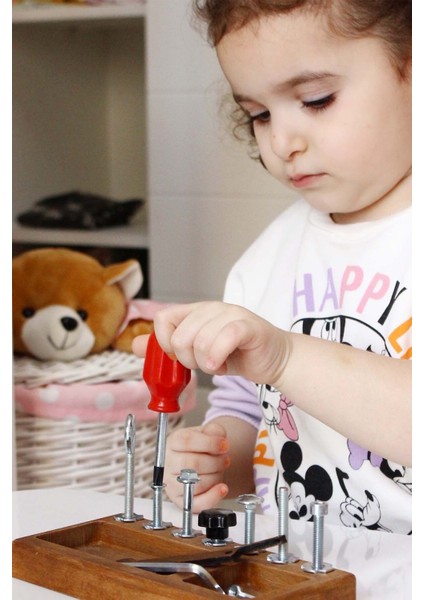 Duyusal Öğrenme Seti, Montessori Tornavida Tahtası, Beyaz, 2-5 yaş, Beceri Geliştirici indirimleri