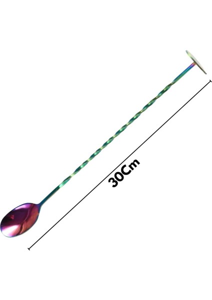 Burgulu 30cm Renkli Dayanıklı Ezici Kaşık, US Menşei