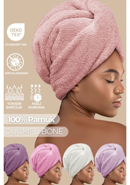 Yumuşak pamuklu çok amaçlı saç ve yüz bakım havlusu, rahat kullanımlı, pudra rengi