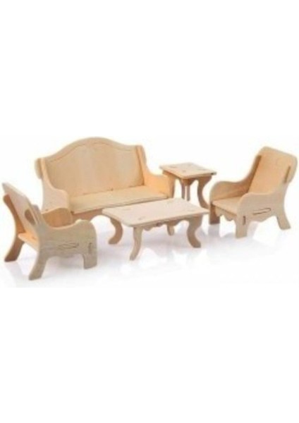 Ahşap 3D Oturma Odasi Maket