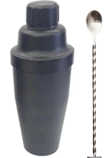 Shaker 700 ml Polikarbon Tokmaklı Bar Kaşığı Kokteyl Karıştırıcı Bar Kaşık Kokteyl Hazırlama 2 Parça