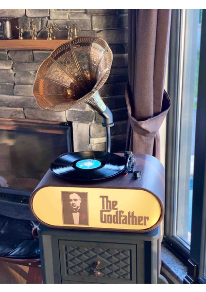 Godfather serisi Gramofon – Tüm Plak Formatlarını Çalan & Bluetooth Özellikli | Şık ve Vintage Tasarım