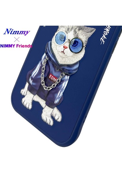 iPhone 15 Uyumlu 3D Gözlük Zincir Handsome Kedi Detaylı Nakış İşlemeli Kabartmalı Cool Glasses Kılıf fırsatları