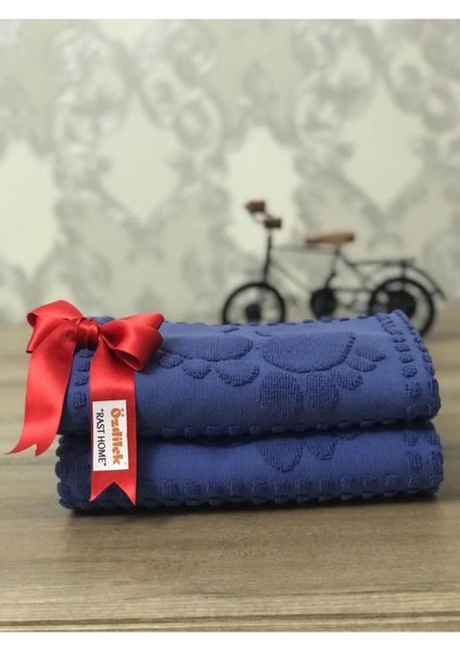Lacivert pamuklu ayak havlusu 50x70, yumuşak ve şık tasarım