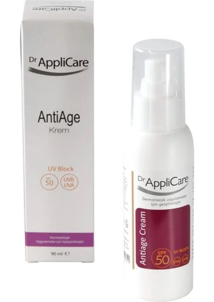 DrApplicare Antiage Güneş Kremi 50 Spf Antioksidan Destekli Yaşlanmaya Karşı Uva/uvb Koruması 90 ml