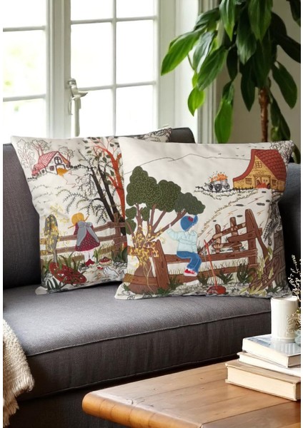 2'li Tamamı El Işi Özel Tasarım Aplike Kırlent Kılıfı fiyatları