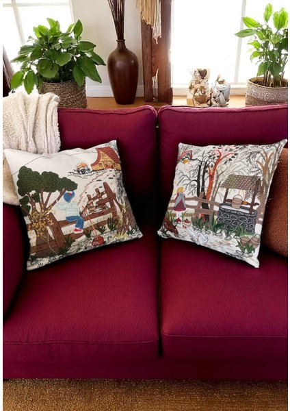 2'li Tamamı El Işi Özel Tasarım Aplike Kırlent Kılıfı modelleri