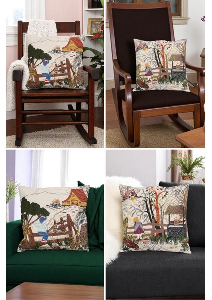 2'li Tamamı El Işi Özel Tasarım Aplike Kırlent Kılıfı fırsatları