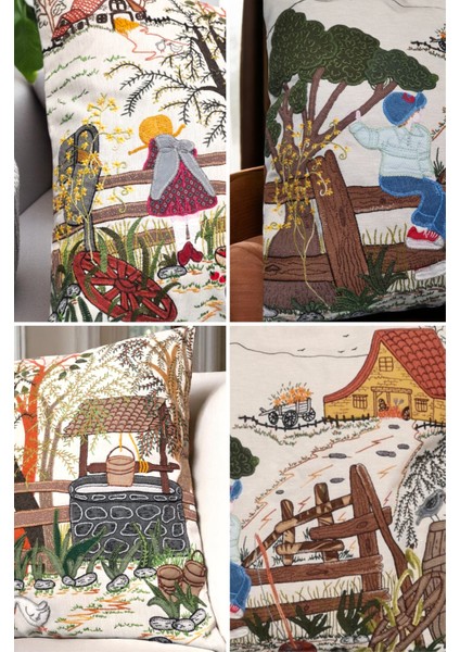 2'li Tamamı El Işi Özel Tasarım Aplike Kırlent Kılıfı indirimleri