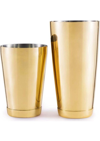 Altın Renkli Çift Tabanlı 500/700 ml Kokteyl Shake Seti, şık ve kullanışlı ev ve dış mekan seti
