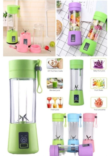 3 Adet Smoothie & Meyve Suyu Ice Coffee Milkshake Yapan Mixer 380 ml Detox Mixer Taşınabilir Shaker