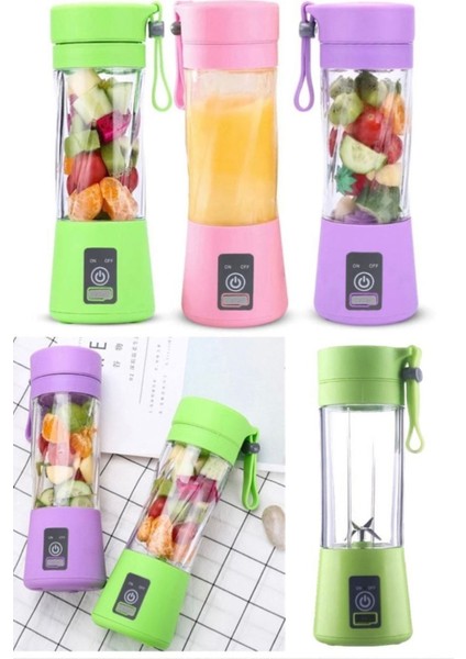 3 Adet Smoothie & Meyve Suyu Ice Coffee Milkshake Yapan Mixer 380 ml Detox Mixer Taşınabilir Shaker