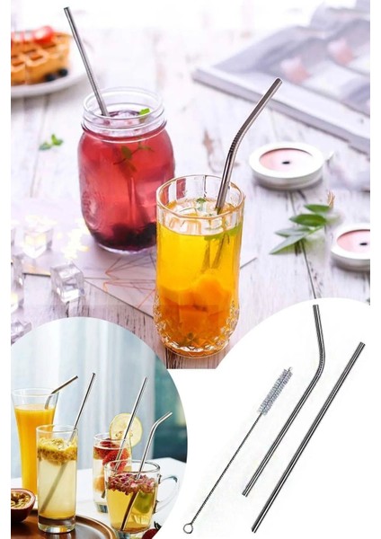 Paslanmaz Metal Pipet ve Temizleme Fırçası Seti, İnci Tasarım, Gıda Temaslı, TR Menşei modelleri