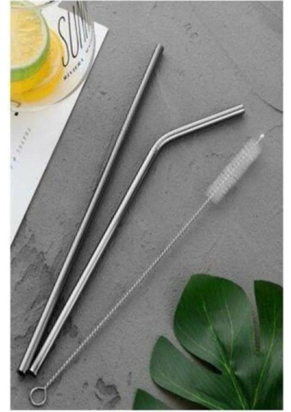 Paslanmaz Metal Pipet ve Temizleme Fırçası Seti, İnci Tasarım, Gıda Temaslı, TR Menşei indirimleri