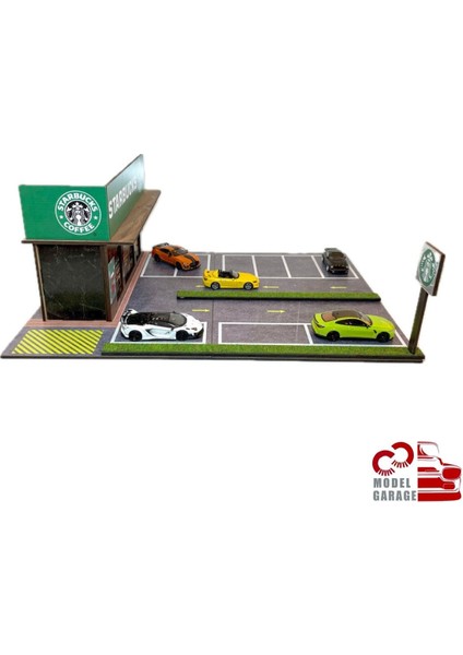Çok renkli 1/64 ölçek araç sergileme ve otopark standı, 6 parça, 5+ yaş modelleri