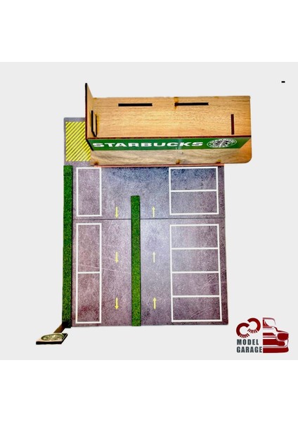 Çok renkli 1/64 ölçek araç sergileme ve otopark standı, 6 parça, 5+ yaş