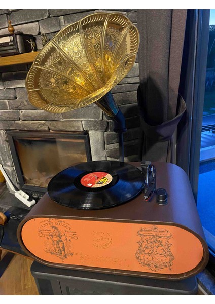 Ahşap Pikap Gramofon – Tüm Plak Formatlarını Çalan & Bluetooth Özellikli | Şık ve Vintage Tasarım**