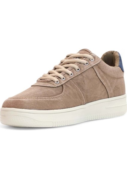 2196-DAKIRS Anatomik Tabanlı Erkek Keten Kumaşlı Sneakers Ayakkabı - NKT02196-KUM-43