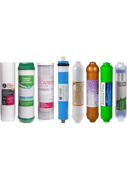 Su Arıtma Cihazı 8' Li Filtre Seti Vontron Membranlı Gold Mineral Alkali Detox Filtre