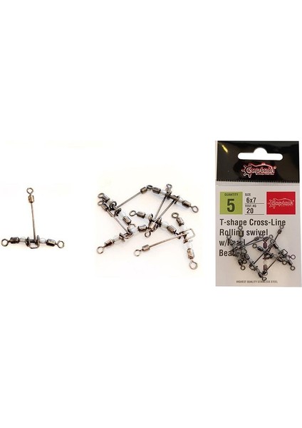 5126 Üçlü Uzun T Fırdöndü 5 Adet Black Nikel