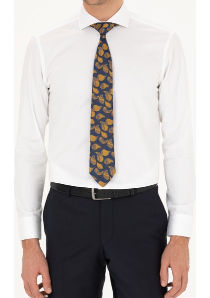 Erkek Beyaz Slim Fit Pamuk Klasik Gömlek 50287784-VR013
