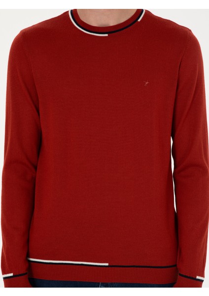 Erkek Kiremit Slim Fit Kazak 50271571-VR031