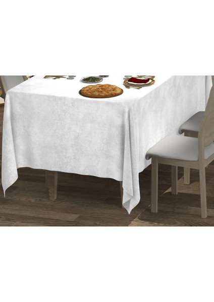 Beyaz Renk Dikdörtgen, Kadife Dokulu, Dertsiz, Masa Örtüsü fiyatları