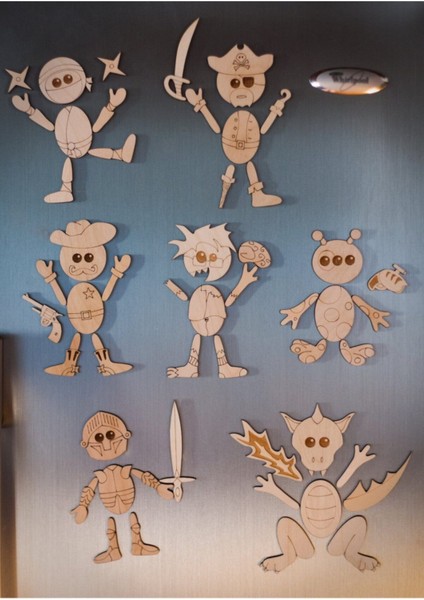 Boyanabilir Ahşap Peri Kızı Magnet, Renk: Kahverengi, Yaş: 3-6