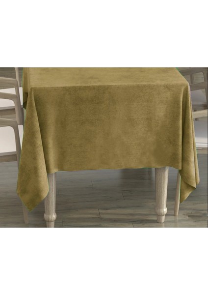 Koyu Hardal Renk Dikdörtgen, Kadife Dokulu, Dertsiz, Masa Örtüsü fiyatları