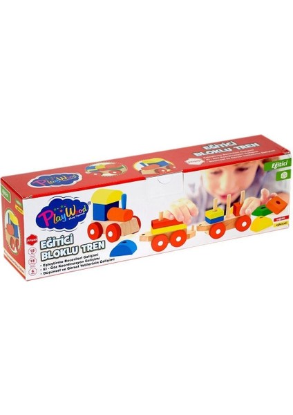 351-ONY Kutuda Ahşap Eğitici Bloklu Tren