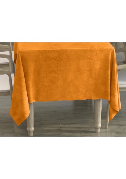 Turuncu - Oranj Renk Dikdörtgen, Kadife Dokulu, Dertsiz, Masa Örtüsü fiyatları