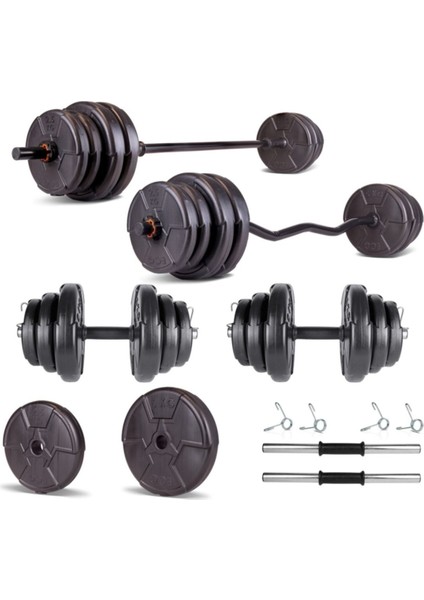 Ecgspor Hero Serisi 38 kg Z Bar Halter & Dambıl Seti | Yerli Üretim – 2 Yıl Garantili ve Dayanıklı Ürün