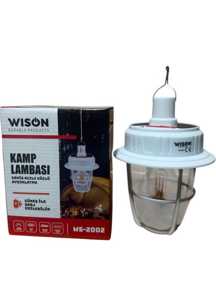WS-2002 Güneş ile Şarj Edilebilir Kamp Lambası