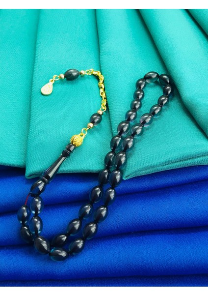 Özel Şeffaf Siyah Arası Ateş Kehribar Tesbih