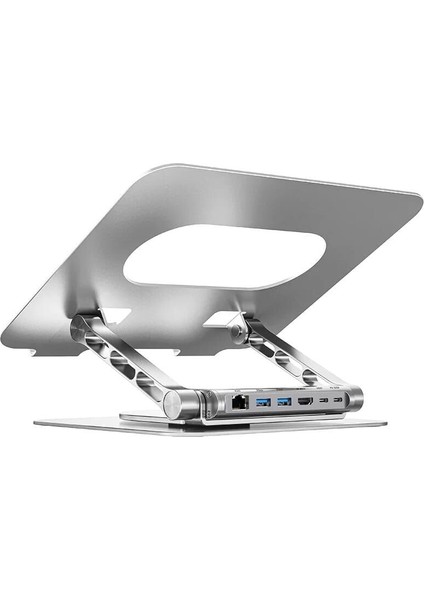 Unıtek 360 Derece Döner 5in1 Metal Notebook Standı (Ethernet, 2xusd3.0, Hdmı, 100W Pd) (D1109B01)