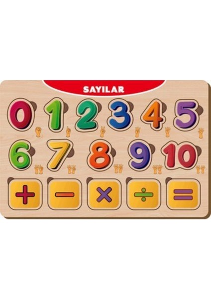 Sayılar ve Matematik Ahşap Bultak Eşleştirme Puzzle Yapboz Okul Öncesi Eğitici Bul-Tak