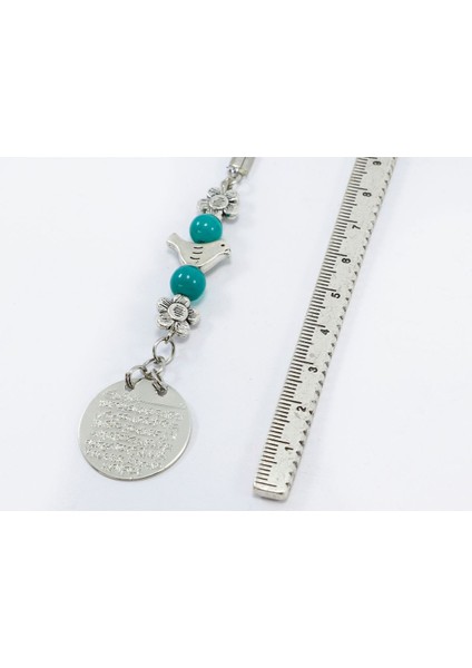 Küçük Eskitme Çiçekli Kuş Metal Ayetel Kürsi Araba Dikiz Ayna Süsü, Gümüş Renkli indirimleri